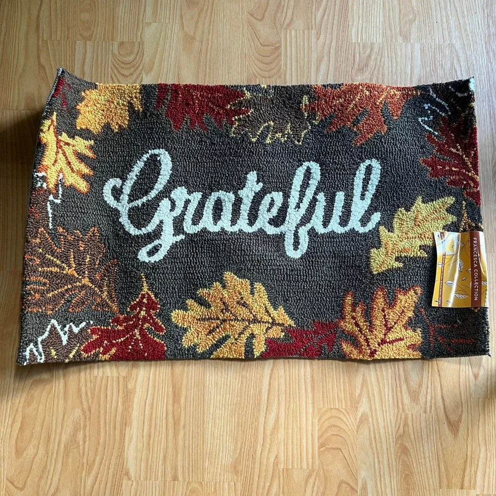 Francesca Collection Grateful Fall Rug 20x32 Multi Brand New Hooked Leaf Accent